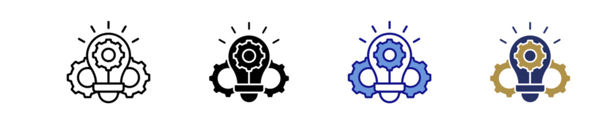 Obraz premium Invention Gear Icon Set Multiple Style Collection