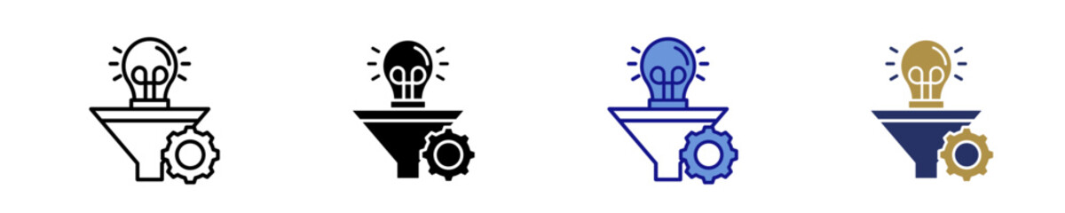 Idea Funnel  Icon Set Multiple Style Collection