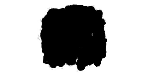 Black paint stroke blob, bold grunge ink texture isolated on transparent background for abstract design template banner poster or graphic decoration