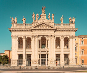 Front view of Basilica San Giovanni in Laterano Rome Italy