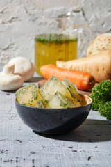 Frozen vegetable broth cubes
