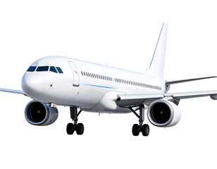 Obraz premium White passenger jet landing.