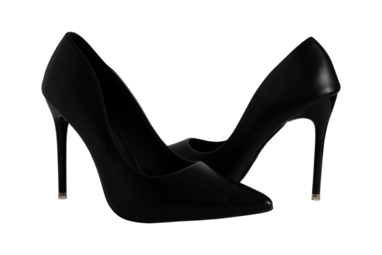 black high heels shoes isolated