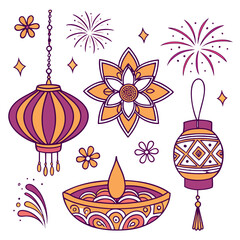 Deepavali set of flowers