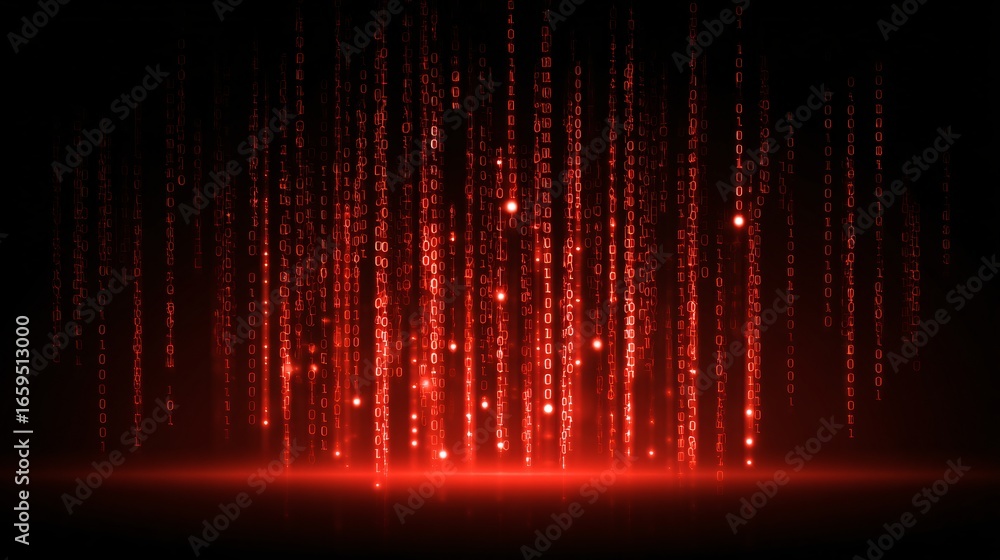 Poster ai and big data integration concept, holographic lines of code floating in air, abstract background 