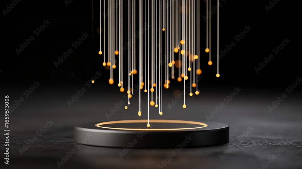 Poster ai and big data integration concept, holographic lines of code floating in air, abstract background 