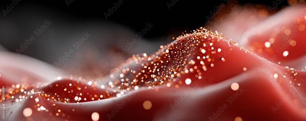 Poster abstract visualization of quantum ai technology, glowing particles in futuristic motion, stock photo