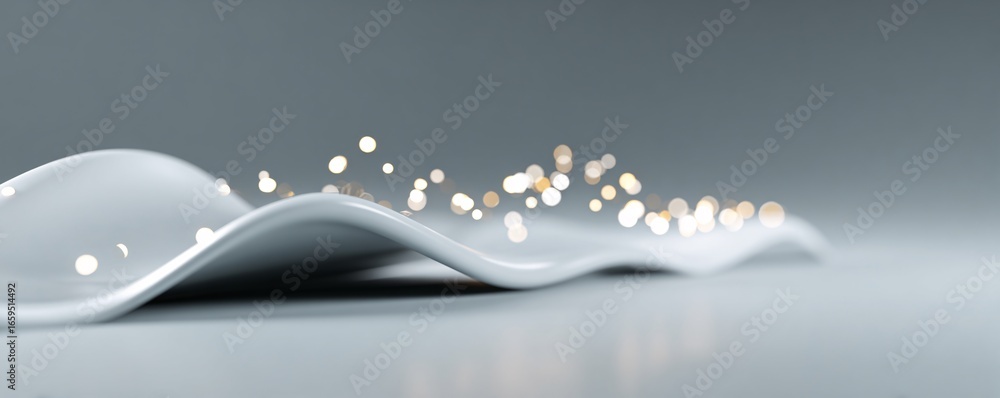 Poster abstract visualization of quantum ai technology, glowing particles in futuristic motion, stock photo