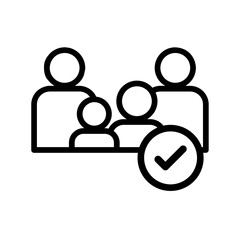 Family Group Line Icon - Community, Teamwork & Togetherness