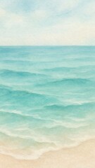 Obraz premium Serene watercolor ocean waves.