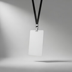 Blank ID Badge Mockup on a Grey Background Perfect for Office, Conference, and Event Branding