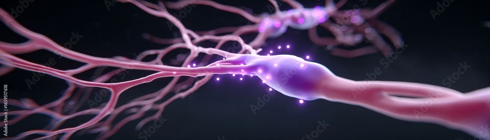 Poster ai deep learning visualization, glowing nodes spreading across network, abstract copyspace backgroun
