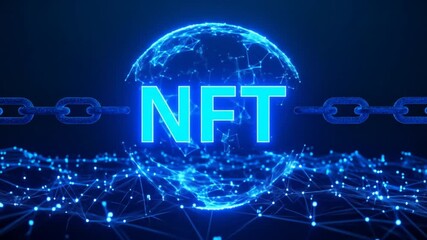 Futuristic NFT Animation: A Stunning Visual Representation of Digital Asset Ownership - Powered by Adobe