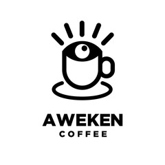 Awaken Coffee Logo Vector Design