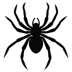 A simple black arachnid design on a plain white background makes a perfect illustration for Halloween