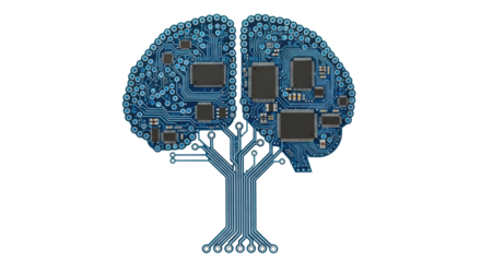 Isolated Circuit Board Brain Tree