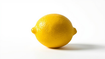 Fresh Lemon and Lemon Half on White Background