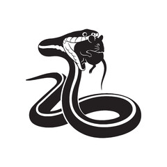 Fototapeta premium Detailed Garter Snake Silhouette Showing Characteristic Striped Look – Garter Snake Vector Template – Garter Snake Illustration – Silhouette of Garter Snake – Snake Silhouette