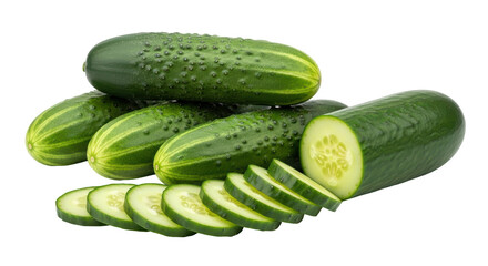 Isolated Cucumber Slices