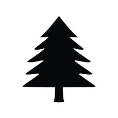 Fototapeta premium A simple black silhouette of a Christmas tree with four branches
