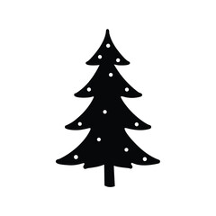 Fototapeta premium Stylized Christmas Tree Silhouette with White Ornaments for Holiday Greetings