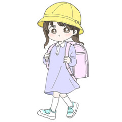 ランドセルを背負った女の子　怒る