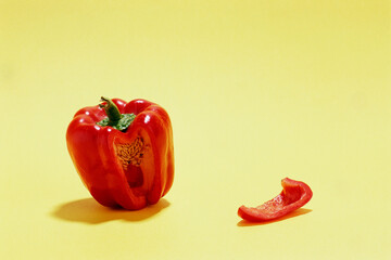red pepper on a wooden background
