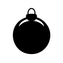 Silhouette of a spherical Christmas ornament with a loop for hanging