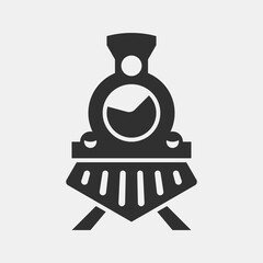 Steam train. Front view. Vector icon or logo © K. P. Vinogradov