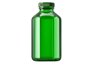 green bottle isolated on white