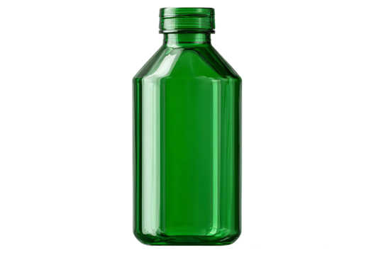green bottle isolated on white