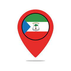 Equatorial guinea flag location pin map marker graphic design symbol icon travel destination vector