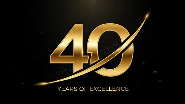 A stunning gold emblem celebrating 40 years of excellence.