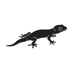 Minimalist Gecko Silhouette Highlighting Agile Movement Form – Gecko Vector Artwork – Black Vector of Gecko