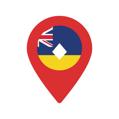 Location pin with flag of niue symbolizing travel and national identity a geographic marker vector