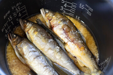 天然鮎の炊き込みご飯