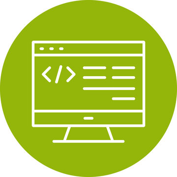 Coding circle icon, coding icon &ndash; programming, developer, code symbol