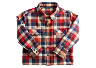 Flannel plaid shirt isolated on white background