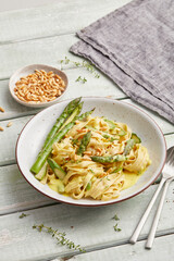 Pappardelle with asparagus