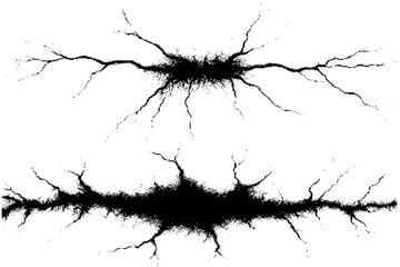 Detailed Halftone Crack with Branching Effect