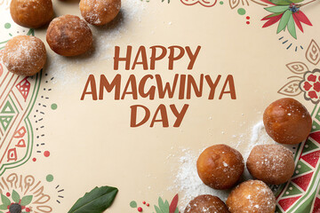 Happy Amagwinya Day Poster with Realistic South African Fried Dough