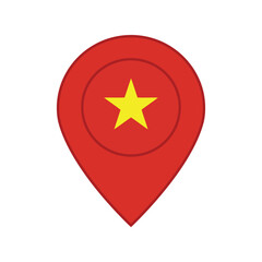 Vietnam flag location pin marker map icon symbol for travel and navigation concepts vector