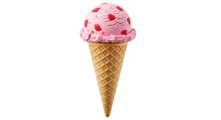 Isolated Strawberry Ice Cream Cone