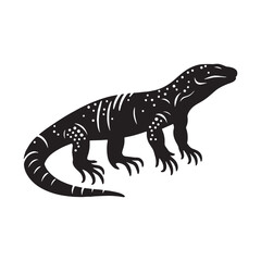 Fototapeta premium Gila Monster Silhouette Showing Venomous Reptile Identity – Gila Monster Vector Design – Black Vector of Gila Monster – Reptile Vector