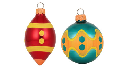 Isolated Decorative Christmas Baubles