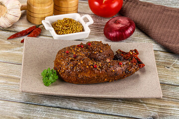 Baked pork tenderloin with mustard