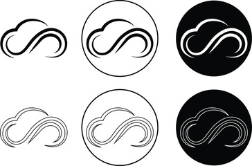 Wave icons set in flat and line styles. Collection and group of ocean symbols, water elements, sea signs, marine ripple, tide, current, surf design, flowing liquid abstract decoration vector.