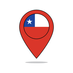 Chile flag location pin iconic symbol representation of traveling to south america and tourism vector