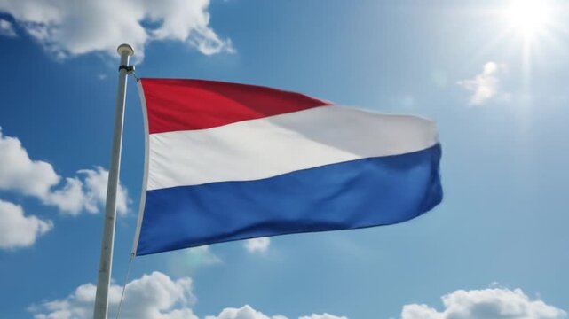 waving flag of the netherlands
