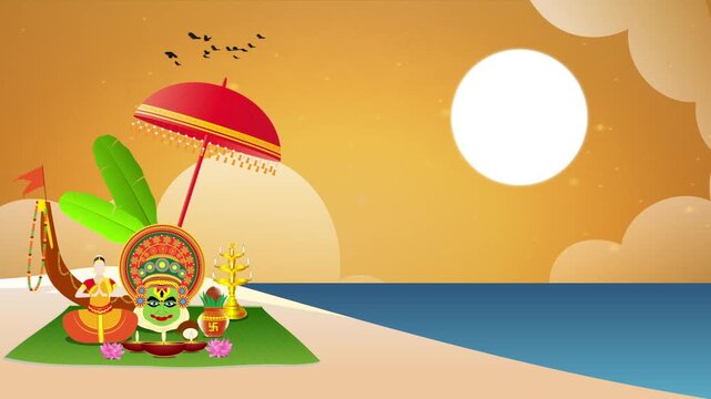 A Celebration of Kerala Culture: A Traditional Happy Onam Festival Background

